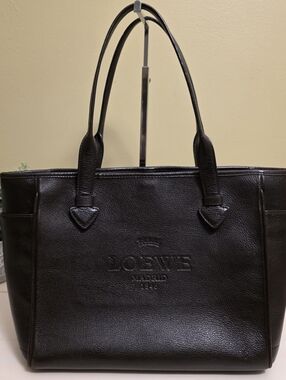 Loewe | Dark Brown Leather Heritage Tote